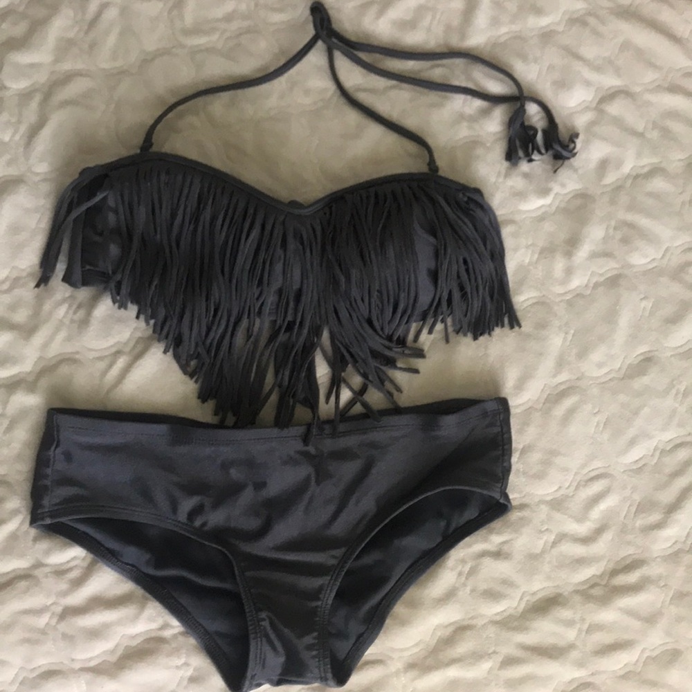 Grey tassel swim suit